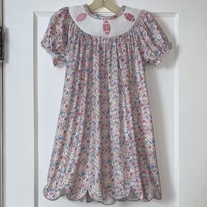 NWOT Rylee Faith Smocked Floral Football Bishop Dress 6